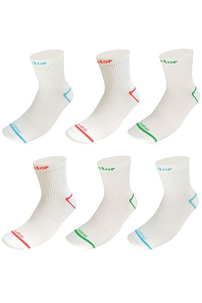 Pictor Gift Isatou White 6 Pairs Recycled Organic Sports Running Socks