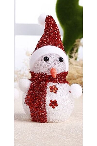 epazzar Kristal Pilli Mini Renk Değiştiren Kardan Adam Mini Lamba