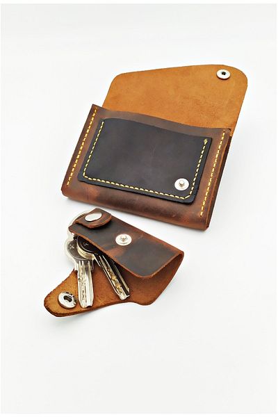 New Coast Leather 1900's Унисекс кафяв ръчно изработен портфейл от естествена кожа