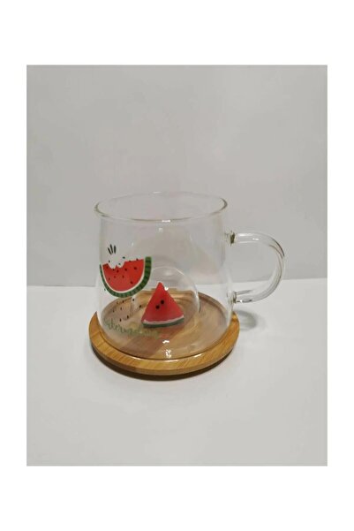 YaSonsa Watermelon Glass Mug with Bamboo Lid