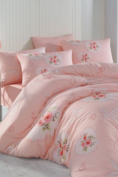 Cotton Life طقم بيكيه مطبوع فردي أليس بينك