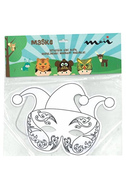 hobi24 Boyanabilir Karton Maske - Karnaval