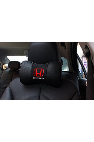 MOPS وسادة رقبة مطرزة بشعار هوندا سوداء 2 قطعة