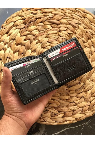 GUARD Genuine Leather Black Men's Wallet