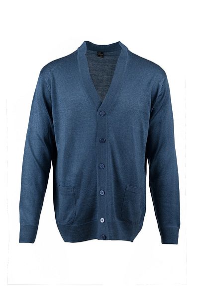 Trikolay Men's Blue Large Size Cardigan Ry212205