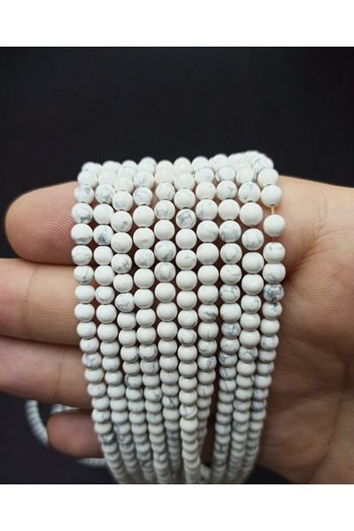 Yüksel Boncuk 4 Mm Howlite String Natural Stone Natural