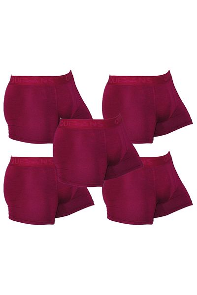 COTBOXER Queans 5-Piece Bamboo Ultra Soft Men's Boxers - Claret Red