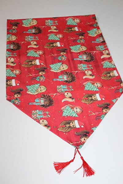 fatoşevtekstil Yılbaşı Temalı Kırmızı Ranır (45X130CM)