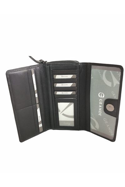 Grande -black Leather Women's Wallet-2636