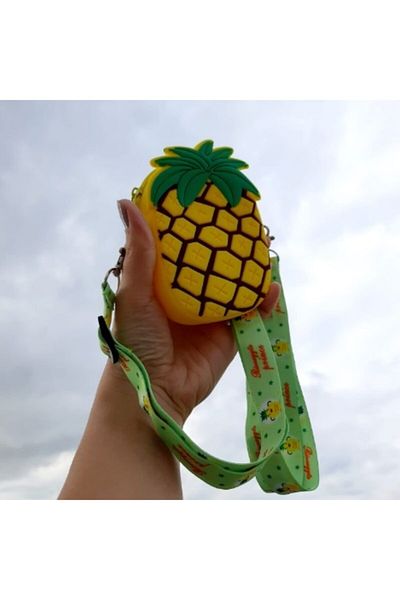 NETAVANTAJ Women's Yellow Pineapple Design Silicone Shoulder Strap Bag