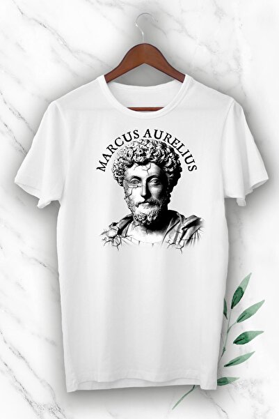 perseusshopping تي شيرت مطبوع عليه الأساطير البيضاء للجنسين من ماركوس أوريليوس
