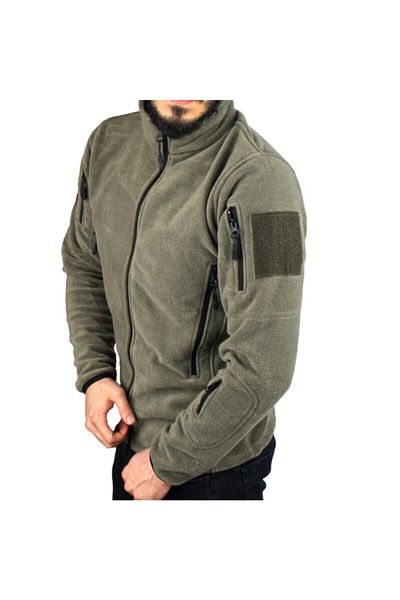 Ö ÖZMERT ASKERİ MALZEME Tactical Fleece Coat 5 Pockets Khaki Color Outdoor