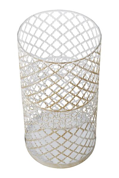 VENON Καλάθι οικιακής χρήσης μεταλλικό πολλαπλών χρήσεων 35x48 εκ. Κρεμ κίτρινο πατίνα