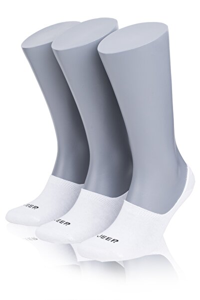 Jeep Silikon Topuk Görünmez (sneaker) Beyaz Erkek Çorabı