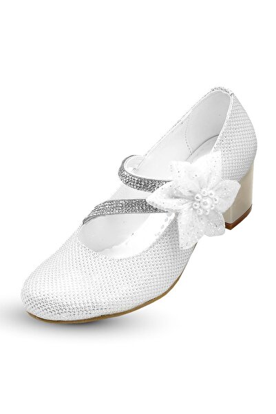 KAPTAN JUNIOR Girl's Heeled Evening Dress Shoes Ballerinas CREAM