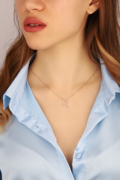 Lia Berto Kadın Rose Akrep Burcu 925 Ayar Gümüş Kolye