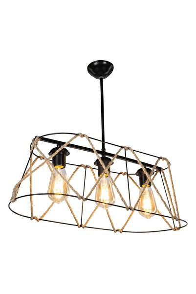 Modelight Selva 3lü Oval Avize Halatlı