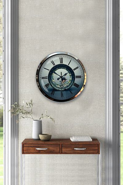 Kasva Concept 40 cm Chrome Metal Racer Wall Clock Gift