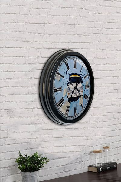 Kasva Concept Gift 40 cm Black Metal Car Wall Clock
