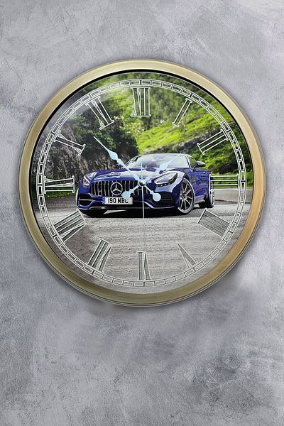 Kasva Concept 40 cm Tumbled Metal Mercedes Wall Clock