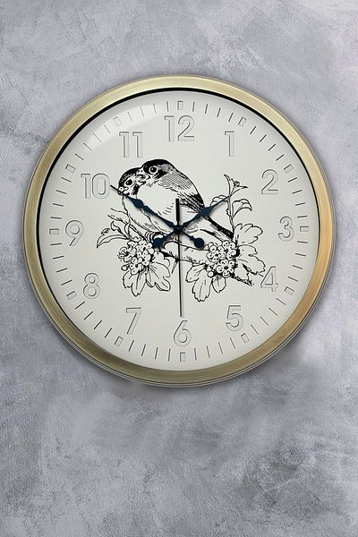 Kasva Concept Ρολόι τοίχου δώρου 40 εκ. Antique Metal Birds