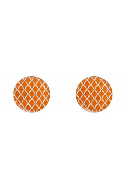 Porland Morocco Pattern Orange Flat Plate 28cm Set of 2