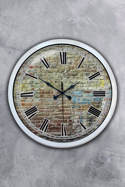 Kasva Concept Gift 40 cm White Metal Vintage Wall Clock