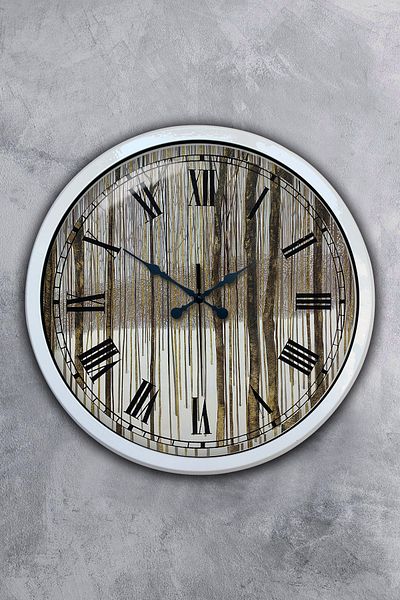 Kasva Concept Gift 40 cm White Metal Roman Numeral Wall Clock