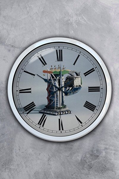 Kasva Concept هدية ساعة حائط معدنية بيضاء مقاس 40 سم