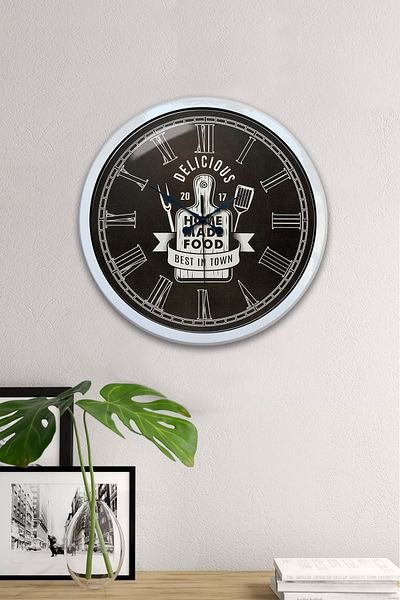 Kasva Concept 40 cm White Metal Kitchen Wall Clock