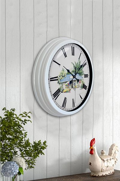 Kasva Concept Gift 40 cm White Metal Home Wall Clock