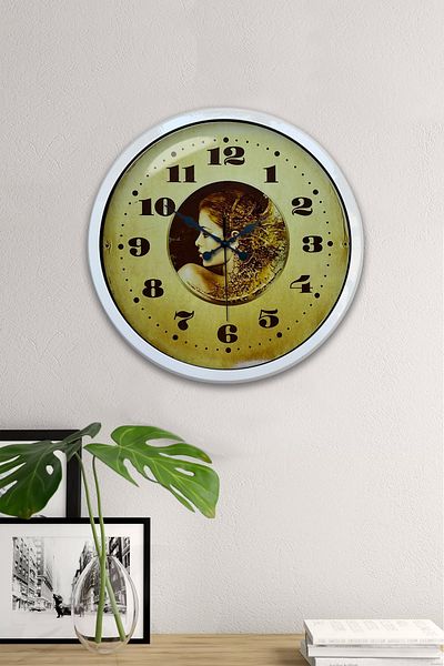 Kasva Concept Gift 40 cm White Metal Vintage Wall Clock