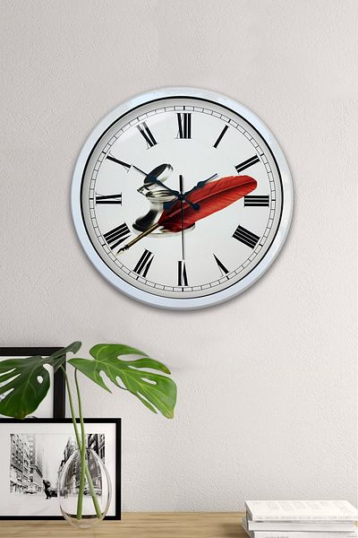 Kasva Concept Gift 40 cm White Metal Vintage Wall Clock