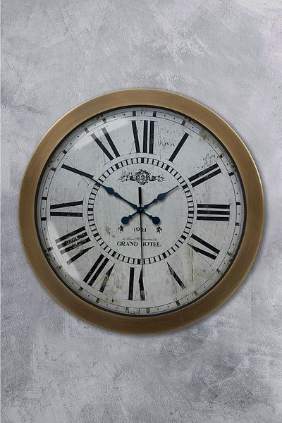 Kasva Concept Gift 36 cm Antique Metal Roman Antique Wall Clock