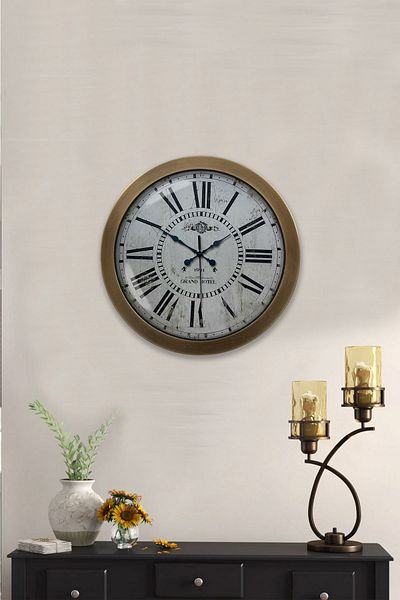 Kasva Concept Gift 36 cm Antique Metal Roman Antique Wall Clock