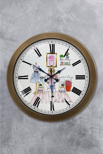 Kasva Concept Gift 36 cm Antique Metal Tailor Wall Clock