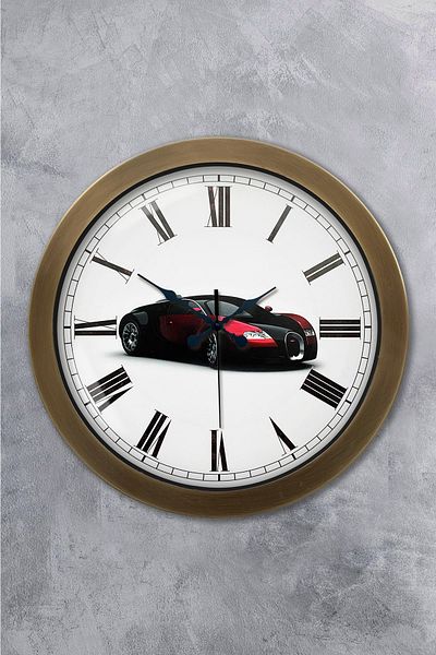Kasva Concept Gift 36 cm Antique Metal Bugatti Wall Clock