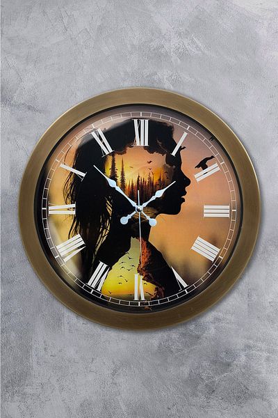 Kasva Concept 36 cm Tumbled Metal Nature Wall Clock