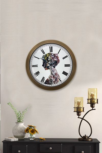 Kasva Concept 36 cm Tumbled Metal Nature Wall Clock