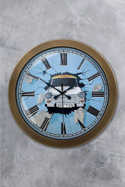 Kasva Concept Gift 36 cm Antique Metal Car Wall Clock