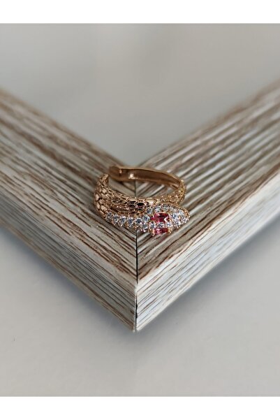 SU PERİSİ TAKI BİJUTERİ Kadın Pembe Gözlü Yılan Earcuff