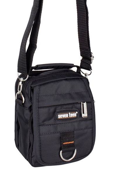 SEVENTEEN Men's Black Multi-Compartment Hand and Shoulder Strap Bag 2349