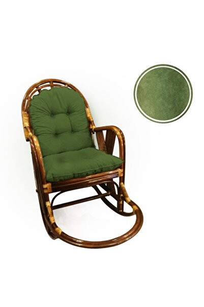 enesmefrusat 45x45 Bahçe Ve Bambu Sandalye Minderi Yeşil