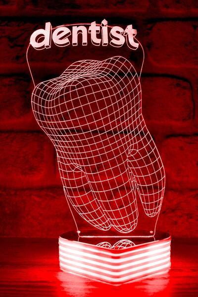Hediye Kovanı 3D Led Lamp with Dental Image Special for Dentists