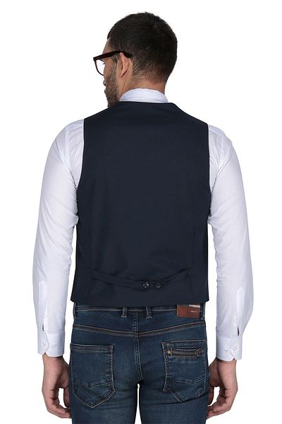 Buenza Men's Vest 120's Navy Blue Slim Fit - 3W3M2936O166