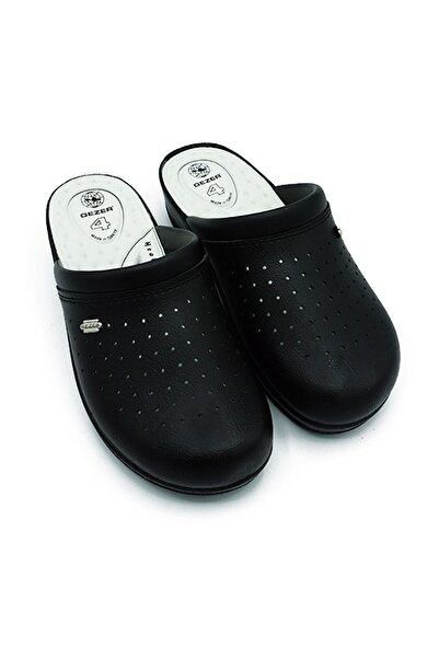 GEZER Kadın Siyah Sabo Terlik  4nokta Ortopedik -