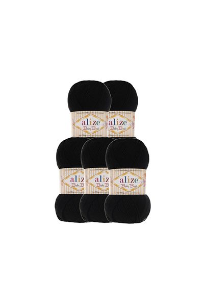 Alize Baby Best 5 Pieces Black Color Knitting Yarn Κωδικός χρώματος: 60