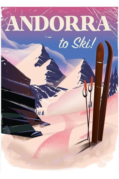 Universal Ανδόρα Παλιό Σαϊκ Πόστερ Ζωγραφική σε ξύλινη αφίσα Διακοσμητική