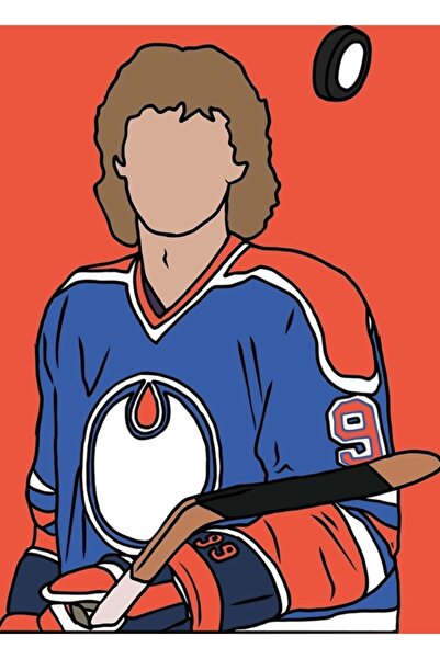 Universal Διακοσμητική ξύλινη αφίσα με εικονογράφηση του νεαρού Γουέιν Γκρέτζκι