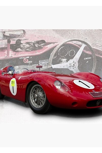 Universal Κλασική Ξύλινη Αφίσα Ζωγραφικής Maserati Διακοσμητική